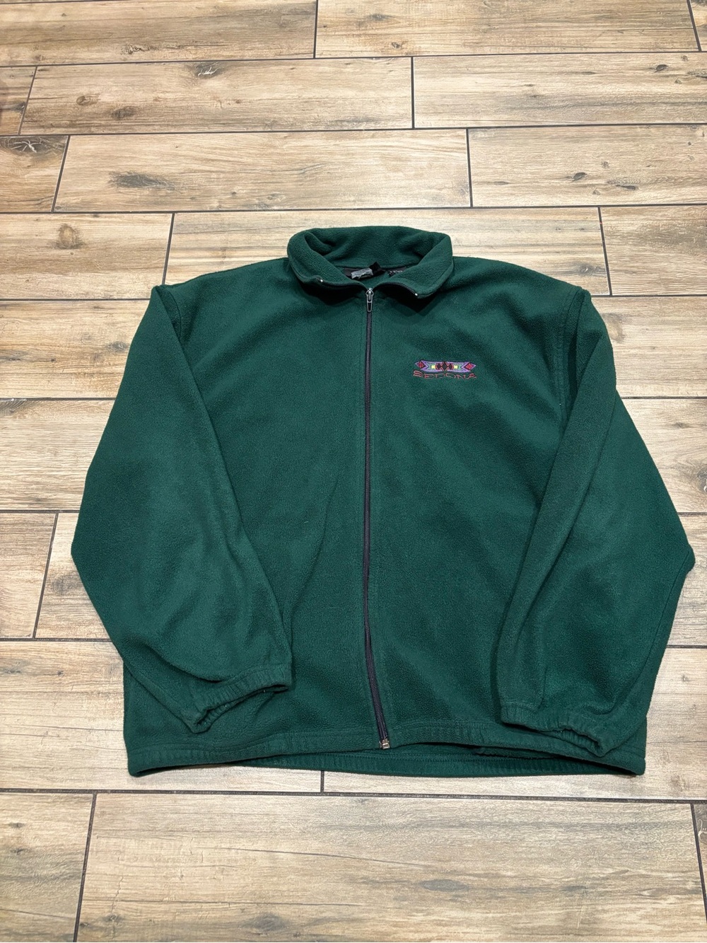 Vintage Vertical Sedona Arizona Embroidered Full Zip Fleece Jacket Size M
